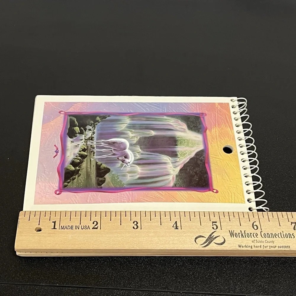 Vintage 1996 Stuart Hall Mystic Places Unicorn Waterfall Flip Spiral Notebook